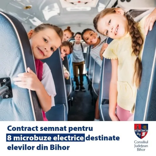 Alte 8 microbuze electrice achiziționate pentru elevi în Bihor