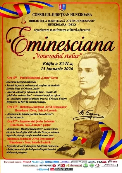 15 ianuarie - Ziua Culturii Naționale, sărbătorită la Deva