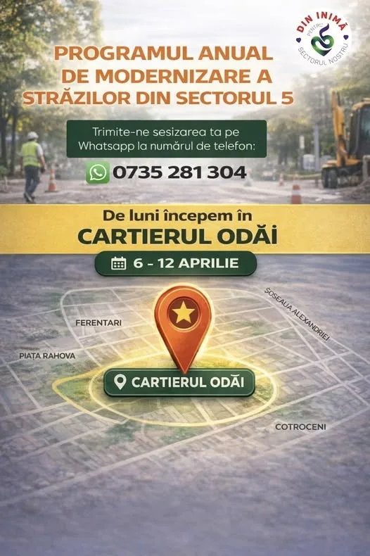 Lucrările continuă în sectorul 5: Cartierul Odăi