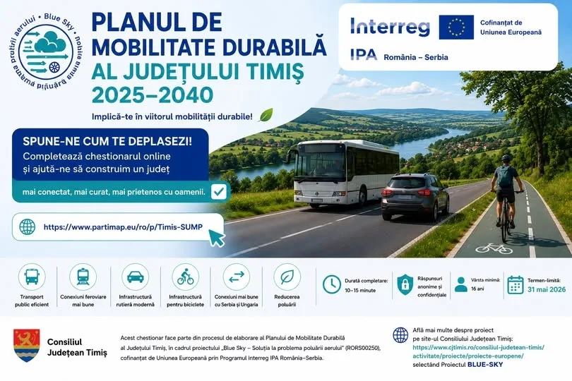 Chetionar pentru Planul de Mobilitate Durabilă în Timiș