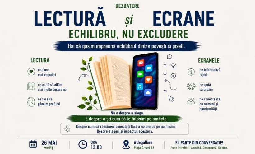Dezbatere dedicată liceenilor din Sectorul 1: Cum pot adolescenții să citească mai mult fără să renunțe la tehnologie