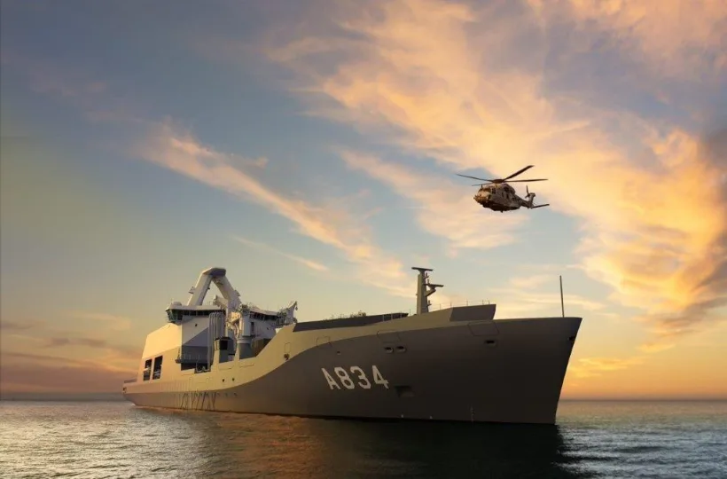 Modulele 2 și 3 pentru o navă-suport a Marinei Regale Olandeze, lansate la Damen Galați