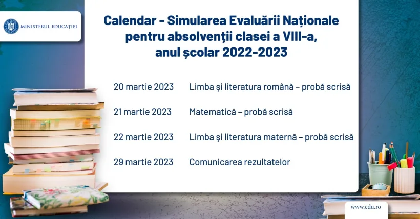 Calendarul simulărilor examenelor naționale