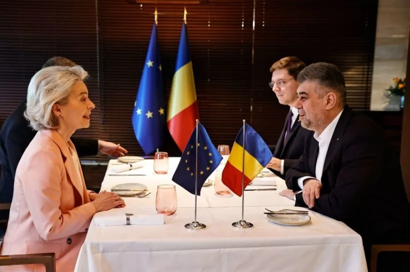 Întâlnire Marcel Ciolacu-Ursula von der Leyen la București