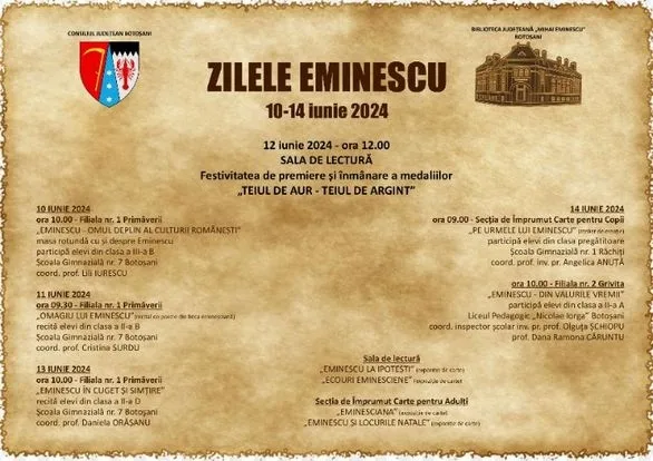 Zilele Eminescu la Botoşani