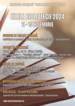 &bdquo;Zilele Bibliotecii Județene &rdquo;Mihai Eminescu&rdquo; - 2024&rdquo;