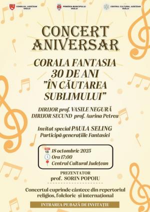 Corala &bdquo;Fantasia&rdquo; &ndash; 30 de ani de magie muzicală, celebrați printr-un concert de excepție la Vaslui