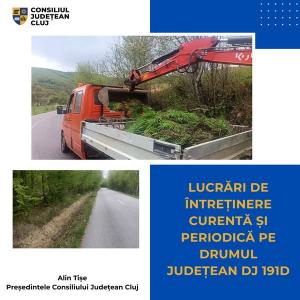 Lucrări de &icirc;ntreținere  pe drumul județean DJ 191D (DJ 108A) &ndash; V&acirc;nători &ndash; limită cu județul Sălaj