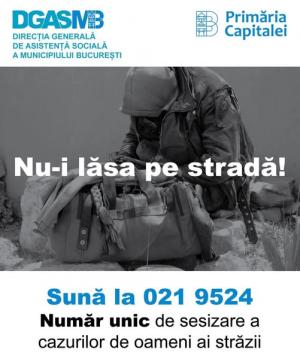 Campanie DGASMB pentru oamenii străzii &icirc;n perioada geroasă