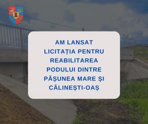 Modernizăm podul care asigură legătura &icirc;ntre localitățile Pășunea Mare și Călinești-Oaș