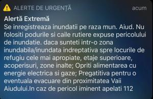 Orașul Aiud, inundat &icirc;n urma unei viituri. Populația, avertizată prin RO-ALERT