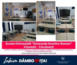 63 de unități de &icirc;nvățăm&acirc;nt din D&acirc;mbovița dotate cu mobilier școlar
