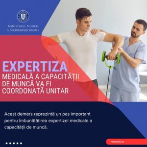 Expertiza medicală a capacității de muncă, coordonată unitar la nivel național