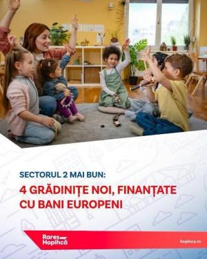 65 de milioane de lei, din fonduri europene, pentru grădinițe, &icirc;n Sectorul 2