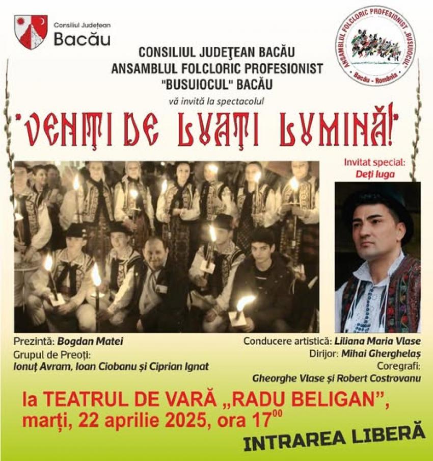 Spectacolul &bdquo;Veniți de luați lumină!&rdquo;, &icirc;n Bacău