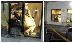 Bancomate de la parterul unui bloc, aruncate &icirc;n aer. Explozia a distrus fațada clădirii